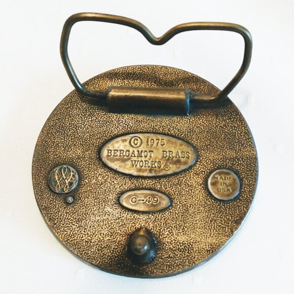 Vintage 1975-Bergamot Brass Ships Belt Buckle-Spanish Galleon-C-49 - Picture 3 of 4